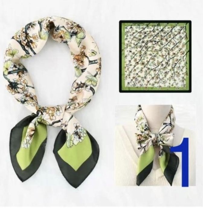 Bandana bloemetjes groen