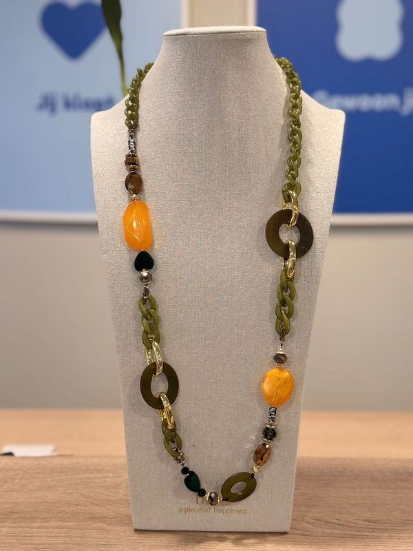 Collier groen geel