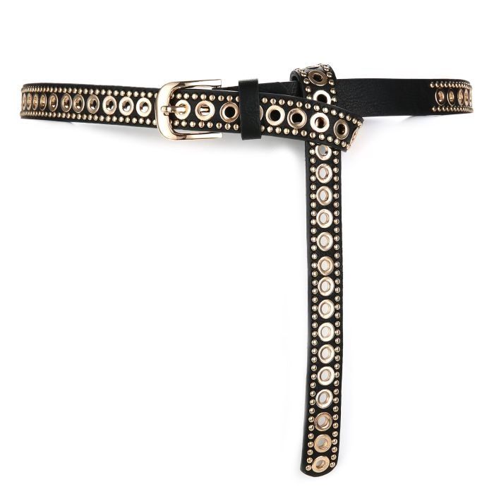 Riem zwart zilver studs