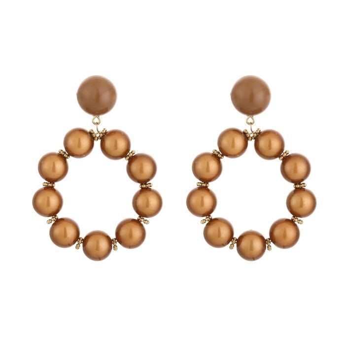 oorbek rond bolletjes koper