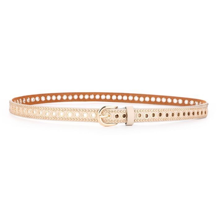 Riem beige goud studs