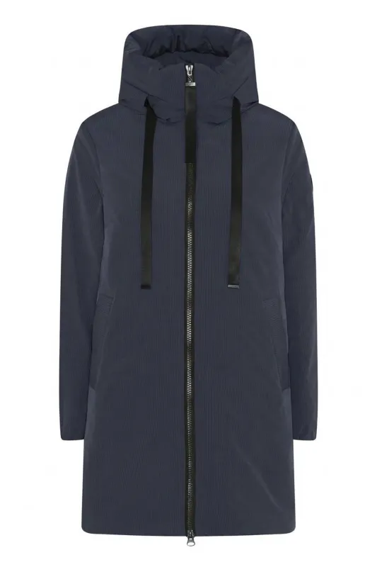 Long Jacket w. buttons in side Dark Navy