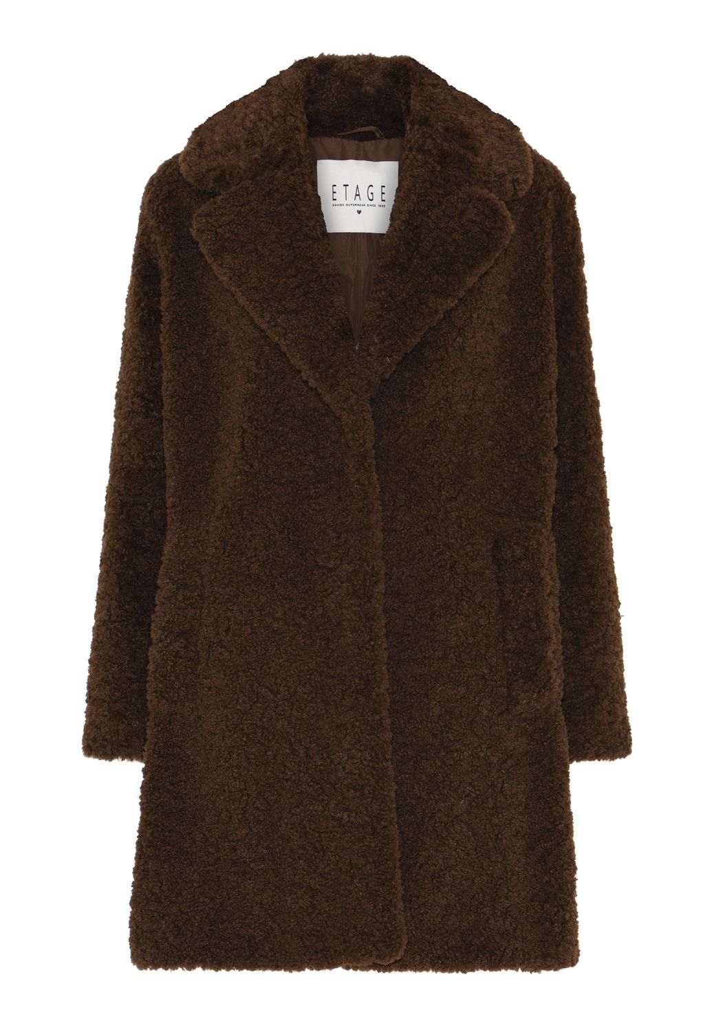 Fake Fur Coat Dk. Brown