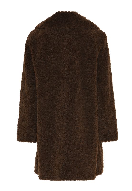 Fake Fur Coat Dk. Brown