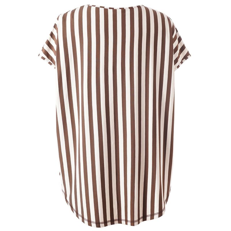 GGitte T-shirt striped Brown/Offwhite stripes