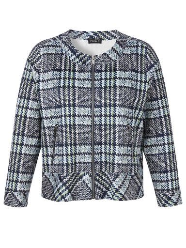 Jas ronde hals marine/ruit  2614775