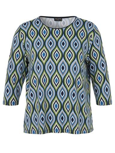 Shirt marine/groen print 2614401