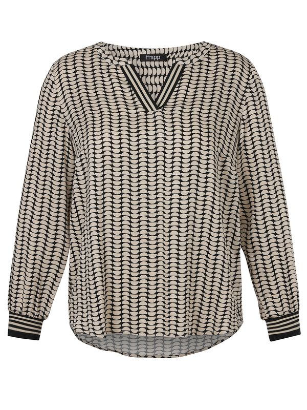 Blouse v-hals zwart zand 2654699