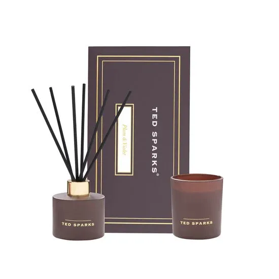 TED SPARKS - Candle, Diffuser &amp; Room Spray Gift Set - Plum &amp; Violet