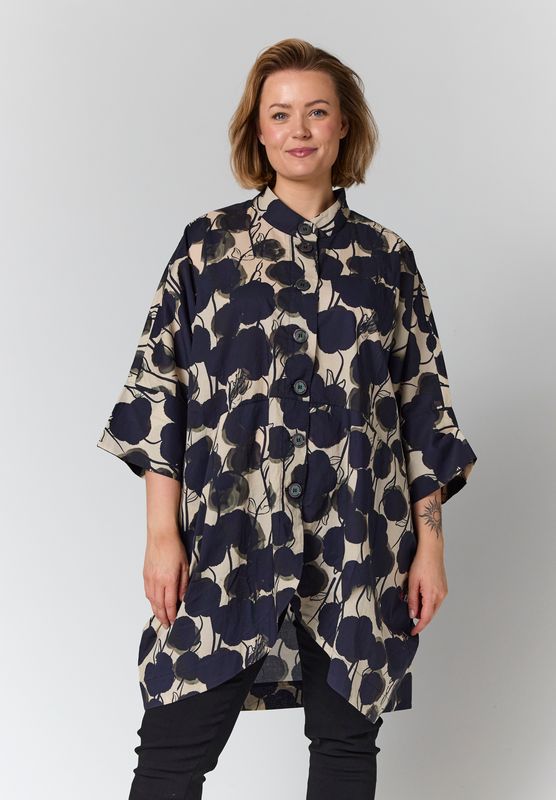 GSilje oversized cardigan Sand with black flowers