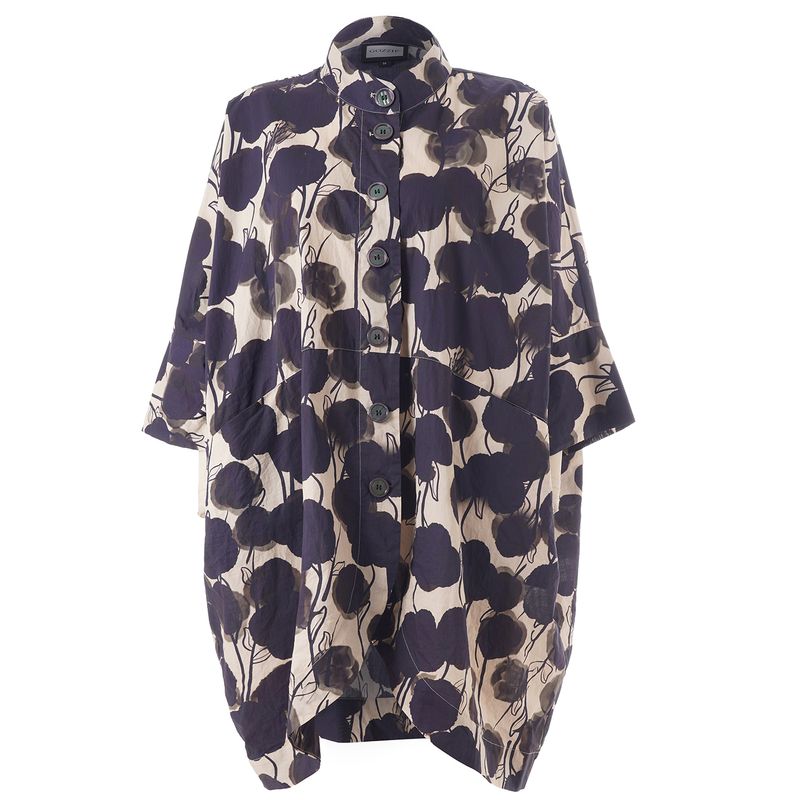 GSilje oversized cardigan Sand with black flowers