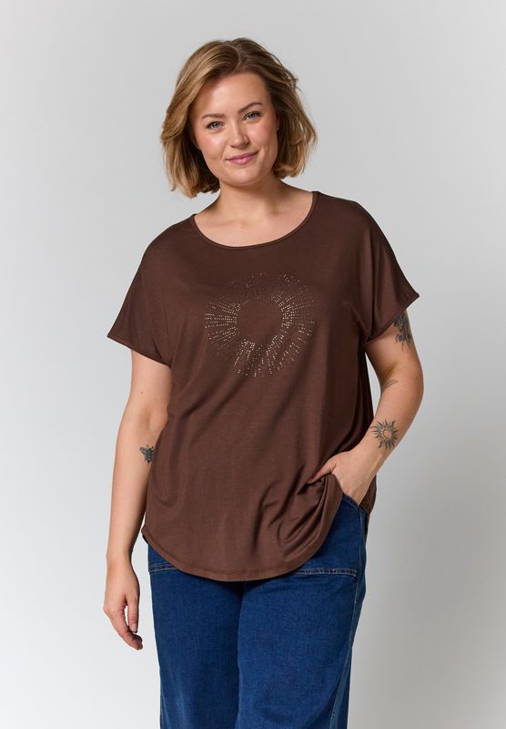 GGitte T-shirt with stones Brown