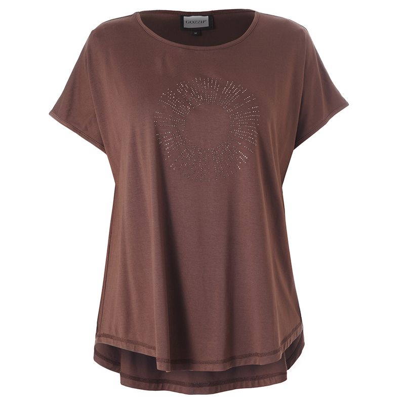 GGitte T-shirt with stones Brown