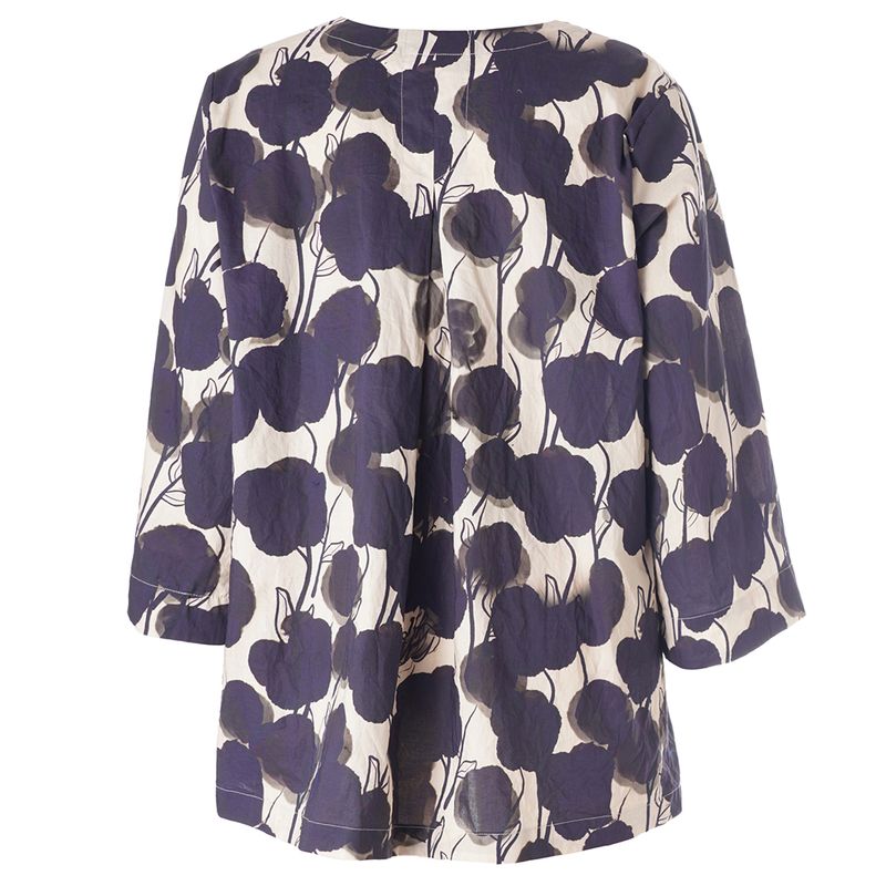 GElse-Marie Blouse Sand with black flowers