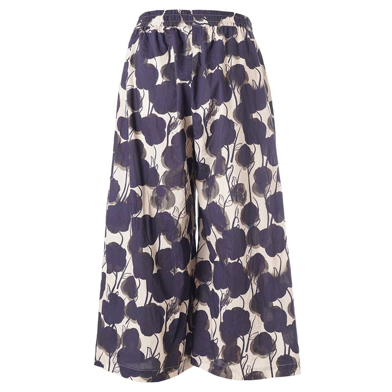 GMillie Wide Pants Sand with black flowers