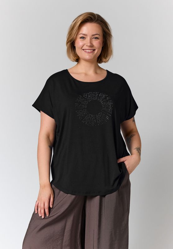 GGitte T-shirt with stones Black