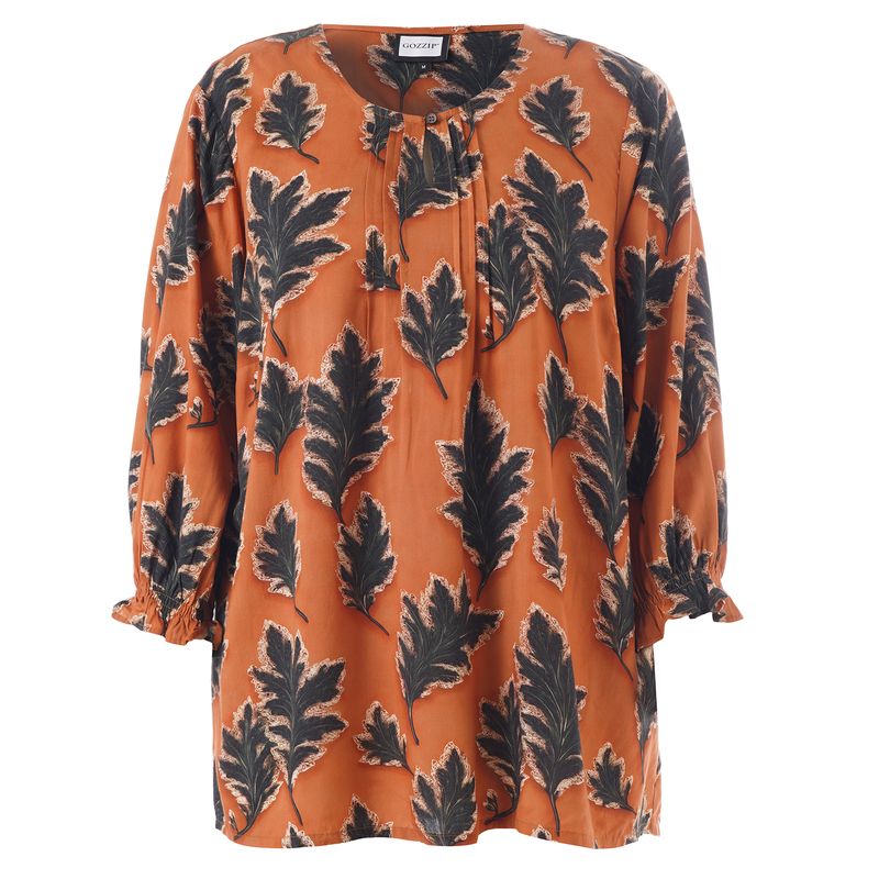 GIben Blouse Fall orange with black leave