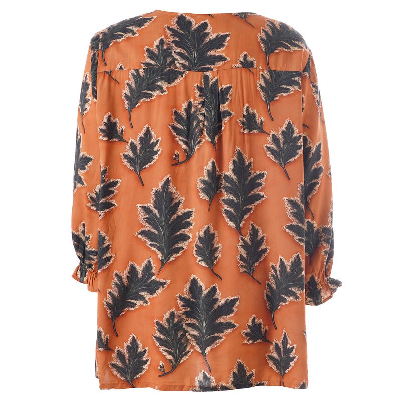 GIben Blouse Fall orange with black leave