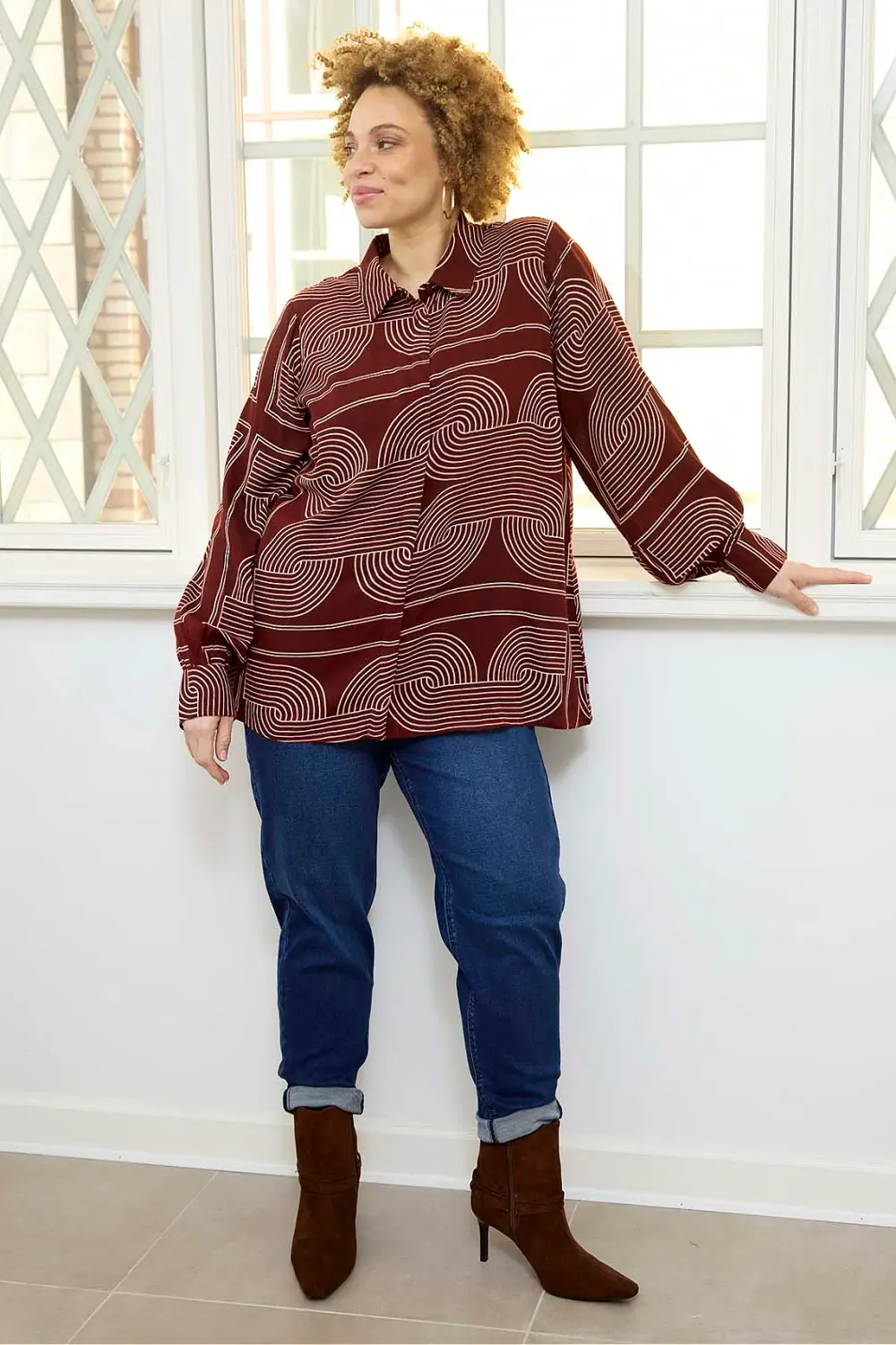 Zh-Linda 1530 Shirt Dark Maroon 201530