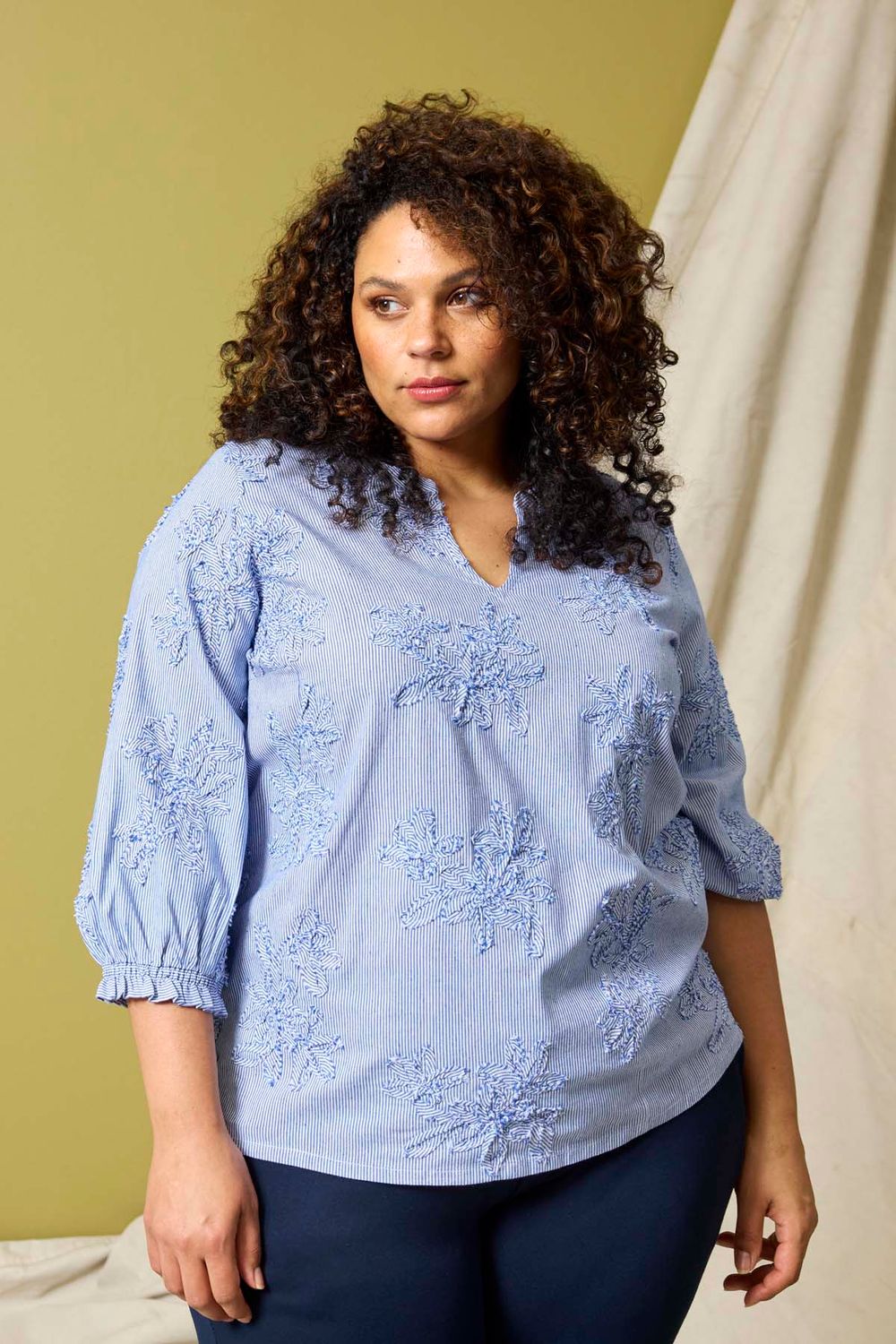 Zh-Kerry 1455-Blouse  Palace blue 201455