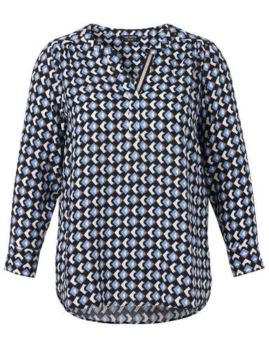 Blouse v-hals marine multi 2615661
