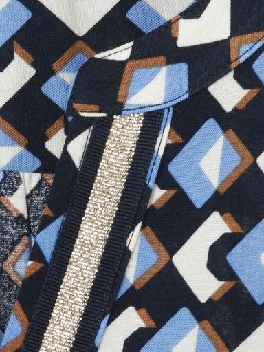 Blouse v-hals marine multi 2615661