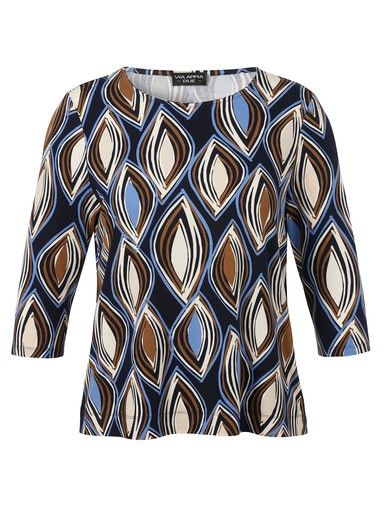 Shirt blauw multi ¾ mouw 2625730