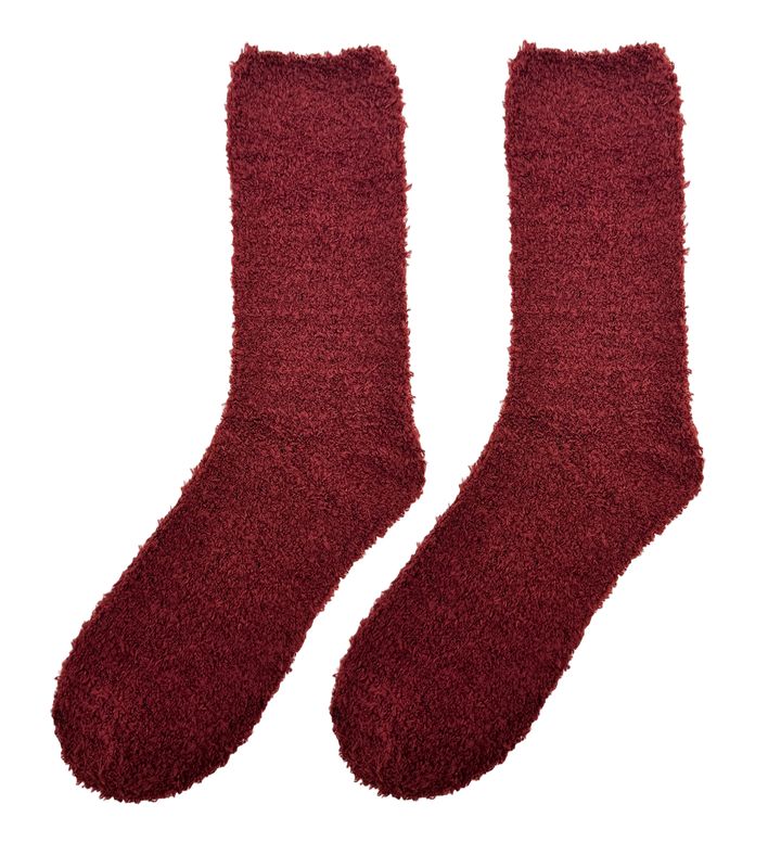 Zh-Cate 307 Fluffy Socks Dark Maroon 201562