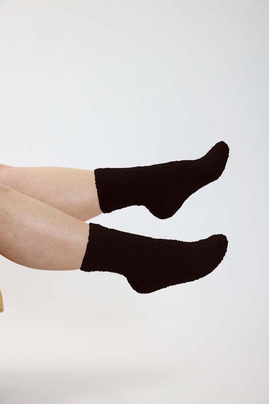 Zh-Cate 307 Fluffy Socks Dark Maroon 201562