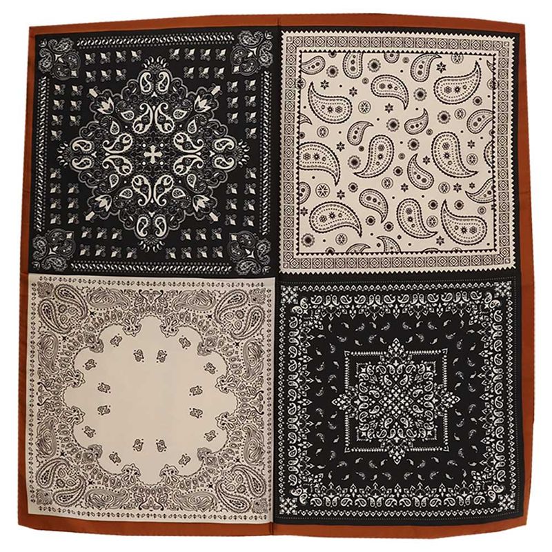 Bandana 4 blok camel ecru