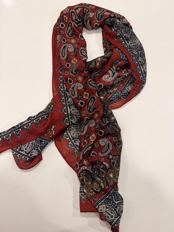 Sjaal 70 x 180 bruin blauw