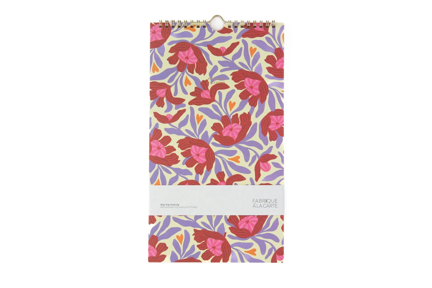 Verjaardagskalender met bloemen in beige