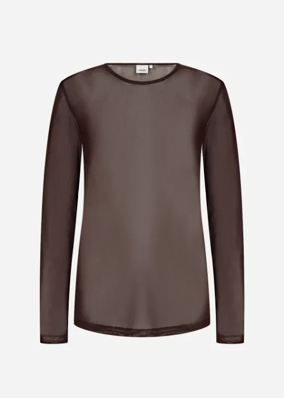 Wasabi Tinja 1 blouse chocoladebruin