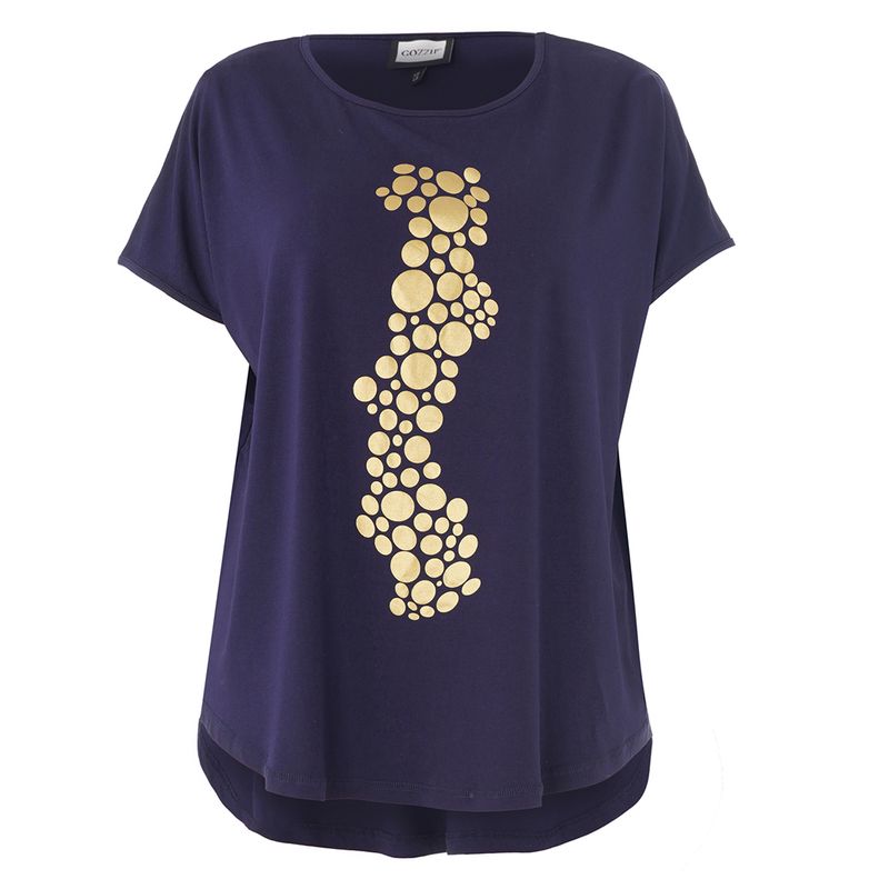 Gozzip Gitte T-shirt navy met print