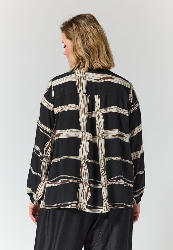 Gozzip Nova blouse zwart met print