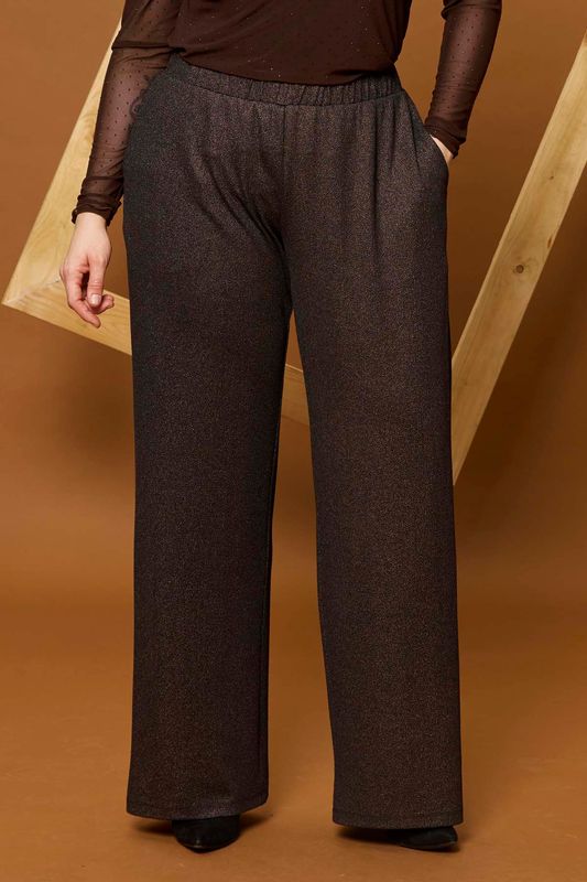 Zhenzi Mamie broek bruin metallic