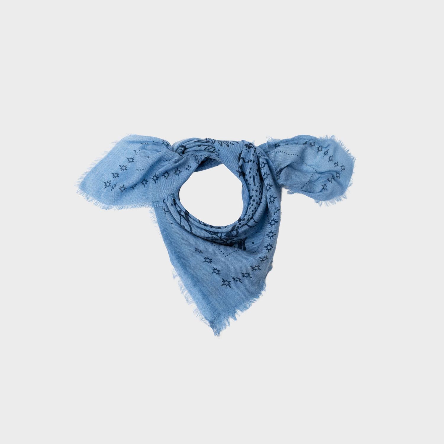 Kleine sjaal van 100% wol Sacha - Blauw: Eén maat