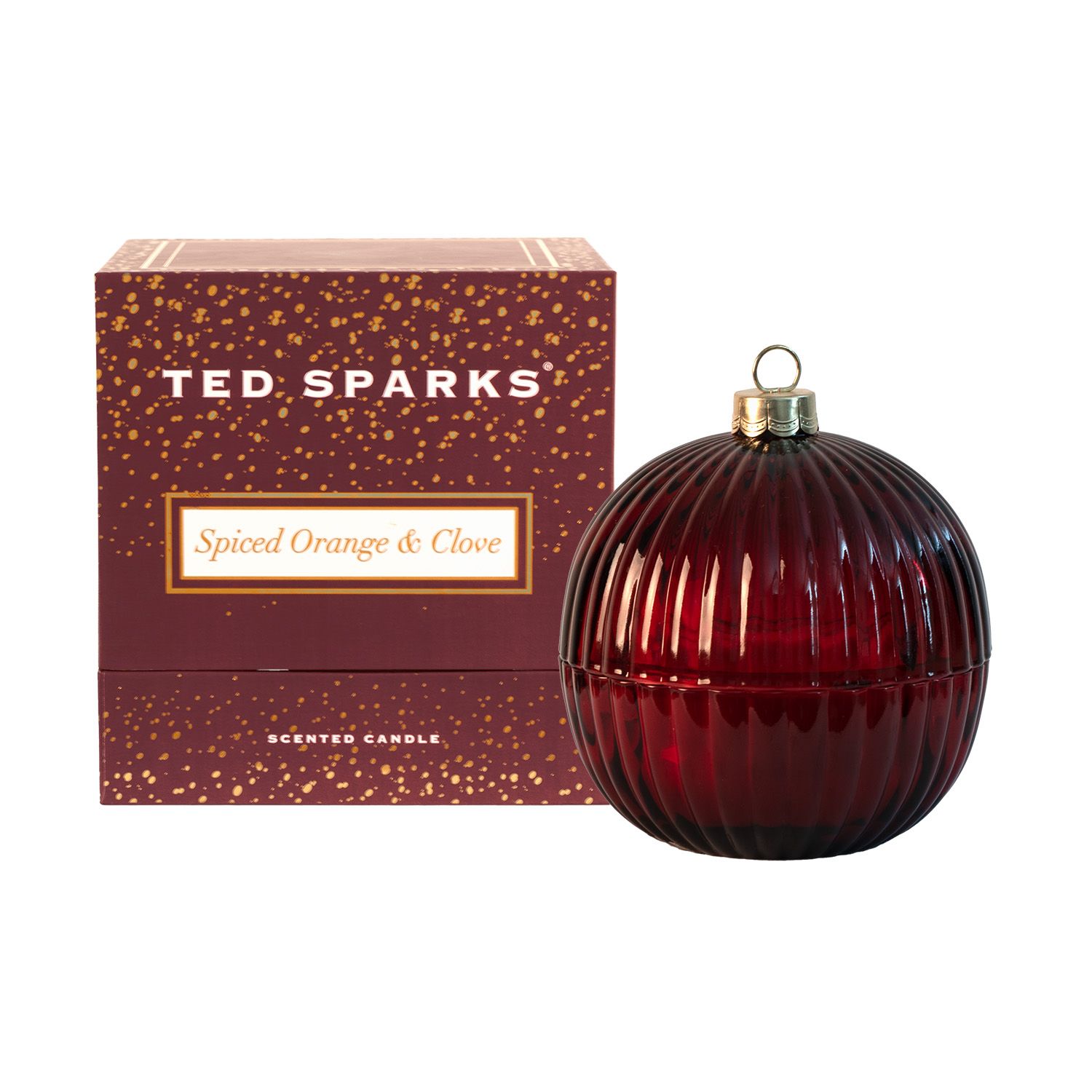 Ted Sparks geurkaars kerstbal Spiced Orange &amp; Clove