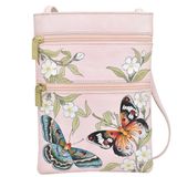 Anuschka 448 Mini Double Zip Travel Crossbody, Color: BML