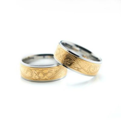 MR02404 -STL- RG 8mm Scroll Gold Tone