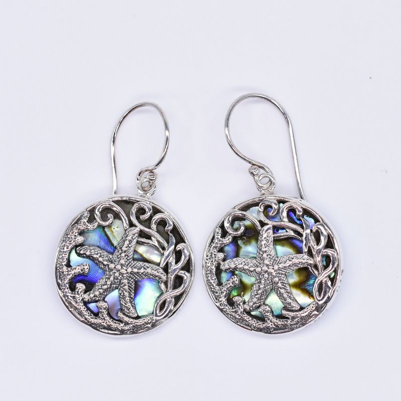 E04850 - Earrings GDS - Starfish/Reef in Circle