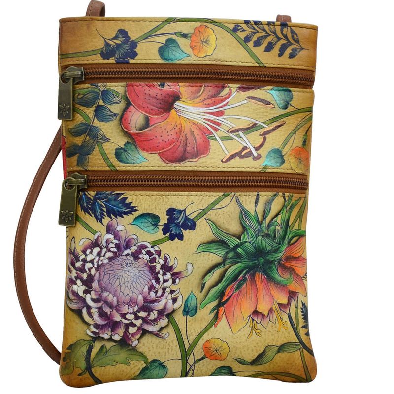 Anuschka 448 Mini Double Zip Travel Crossbody