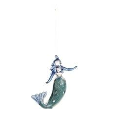 OR-009 - Mystic Blue Glass Mermaid Ornament