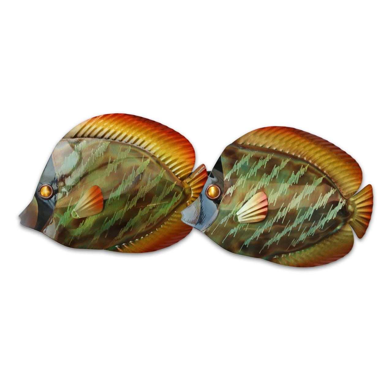 CO118 - Butterfly Fish School 2 Fish (Stainless Steel)