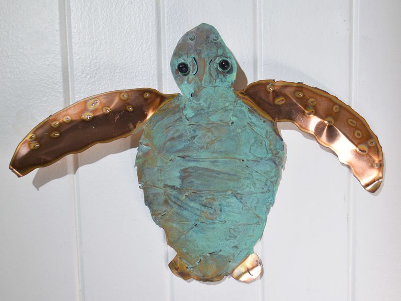 Copper Patina - Large Turtle - 22 to 23&quot; W  x  16&quot; L