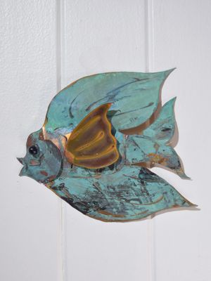 Copper Patina - Large Angel Fish - 12&quot; x 10&quot;