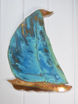 Copper Patina - Large Sailboat - 16&quot; x 14&quot;