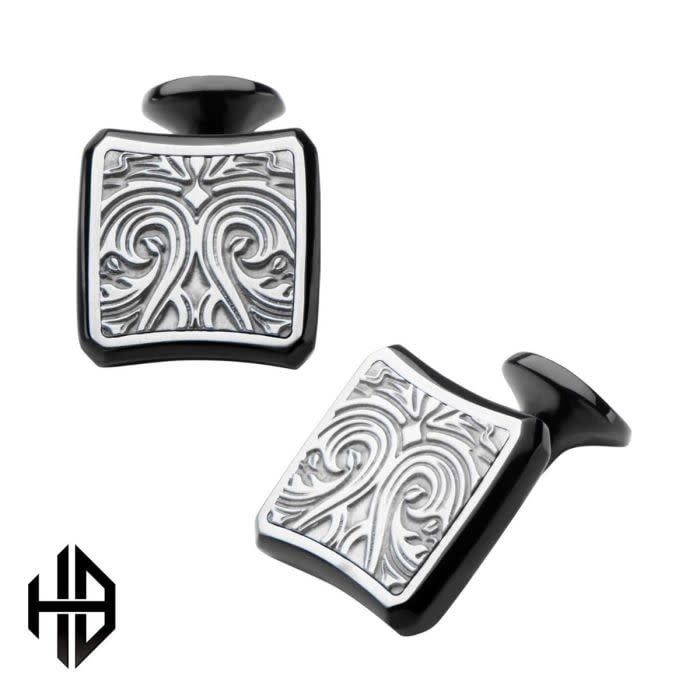 INOX - CUFF LINKS, SST &amp; Black