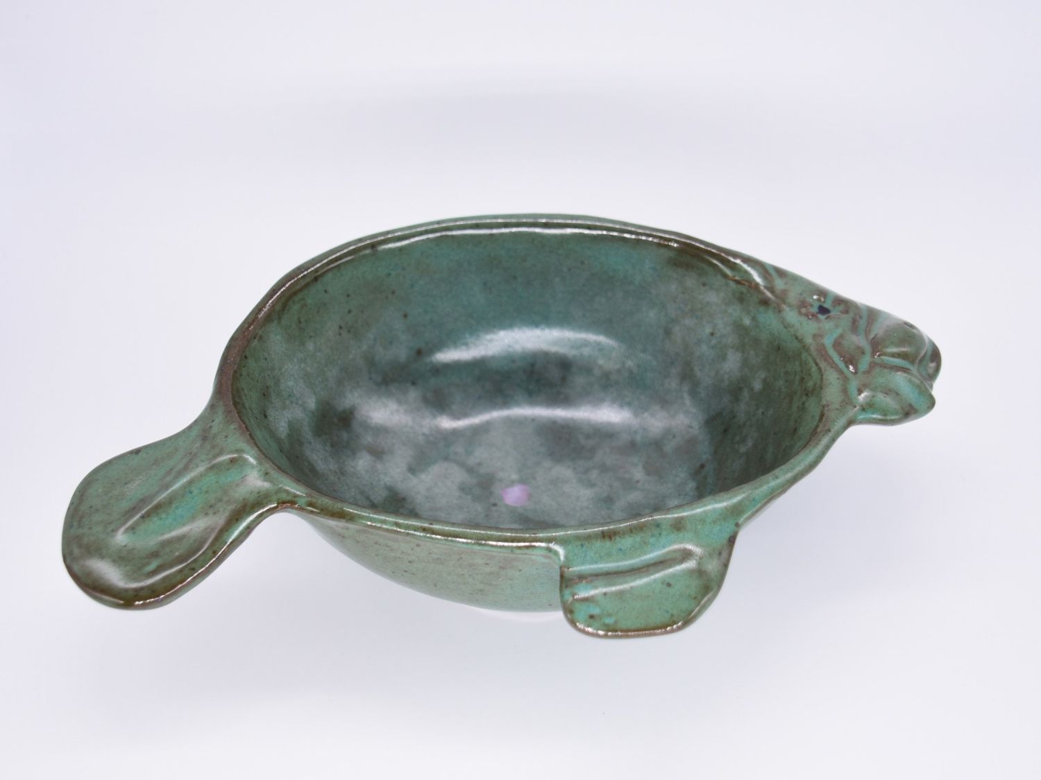 Baby Manatee Bowl, Pottery, Color: Green
