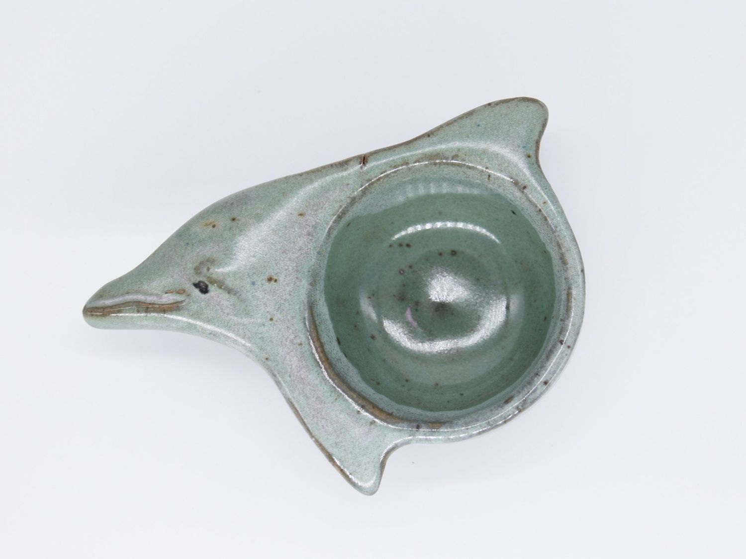 Dolphin Cup, Pottery, Color: Green